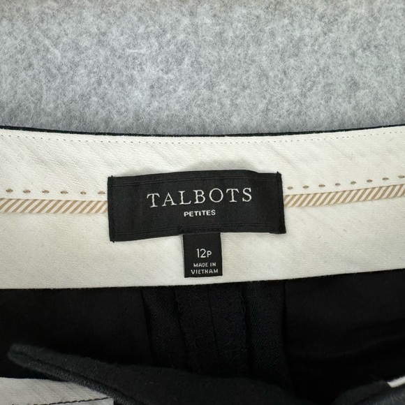 Talbots Womens Pants Size 12 Petite Linen Capri Culottes 34 x 21 Black Pockets - Picture 3 of 15